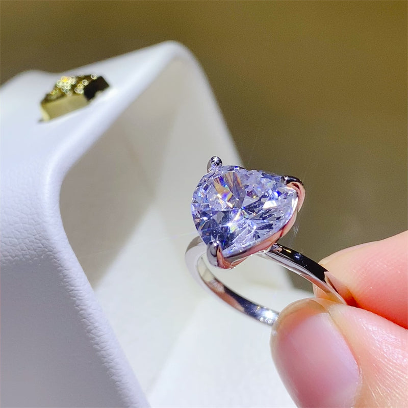 5 Carat 925 S.S. Moissanite Heart Shape Ring - LaTezza Online Shop