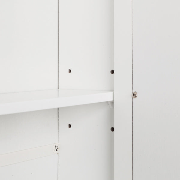 White Painted Surface Density Board, Double Mirror Door, Bathroom Cabinet