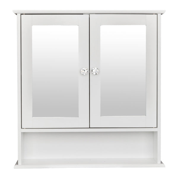 White Painted Surface Density Board, Double Mirror Door, Bathroom Cabinet