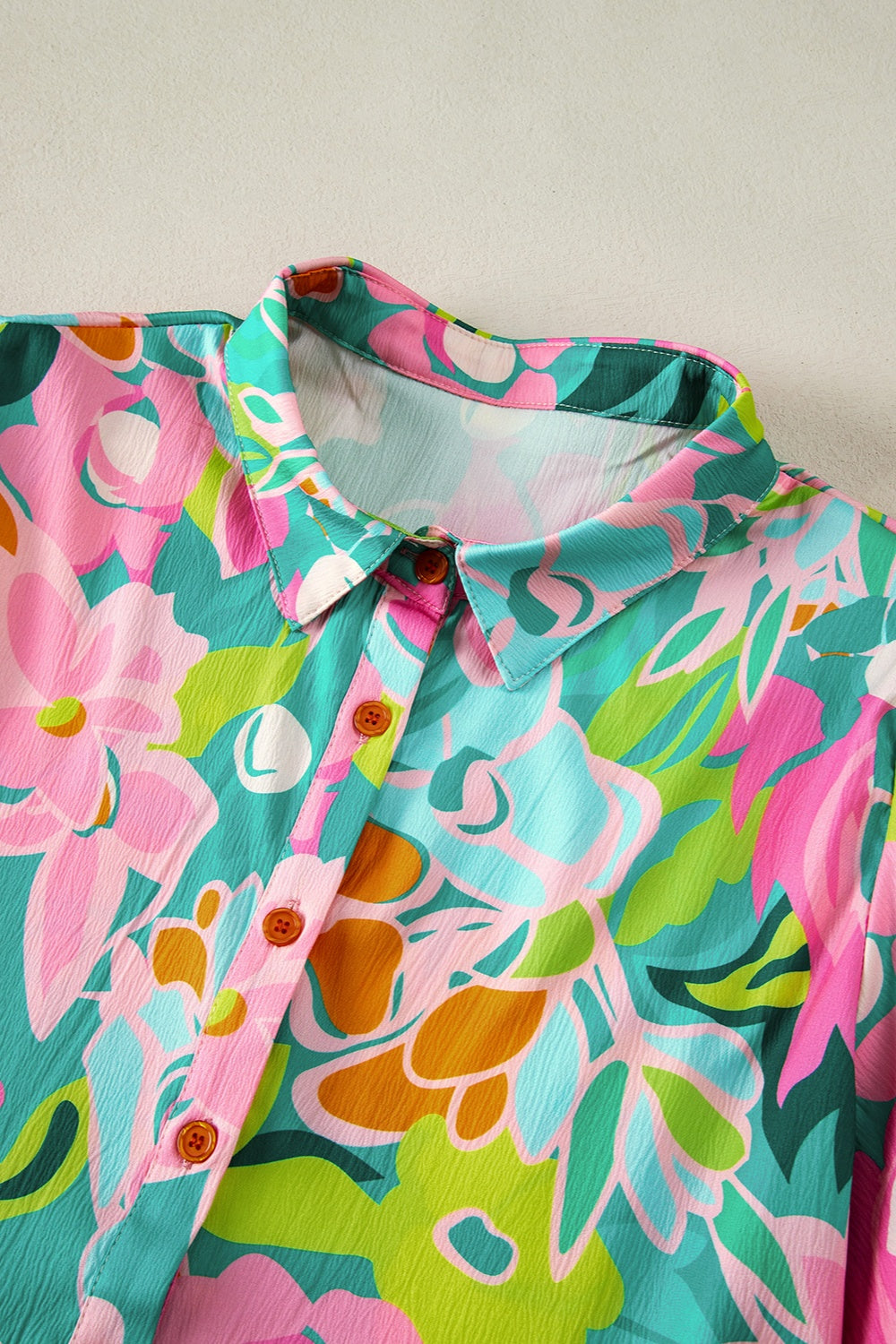 Printed Collared Neck Puff Sleeve Mini Dress - LaTezza Online Shop
