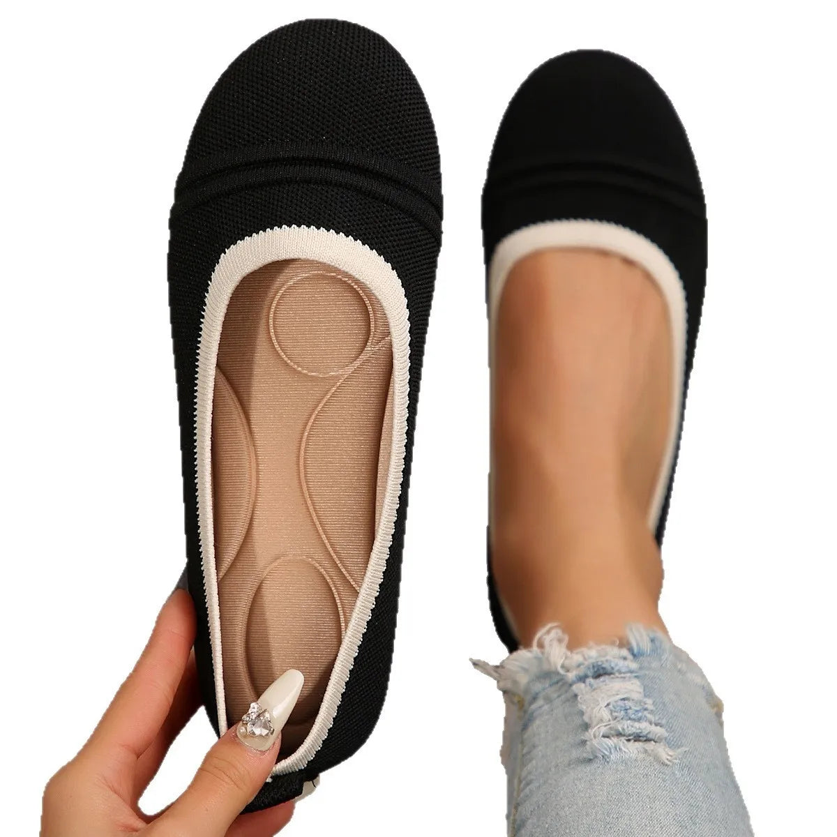 Round Toe Flat Slip-Ons