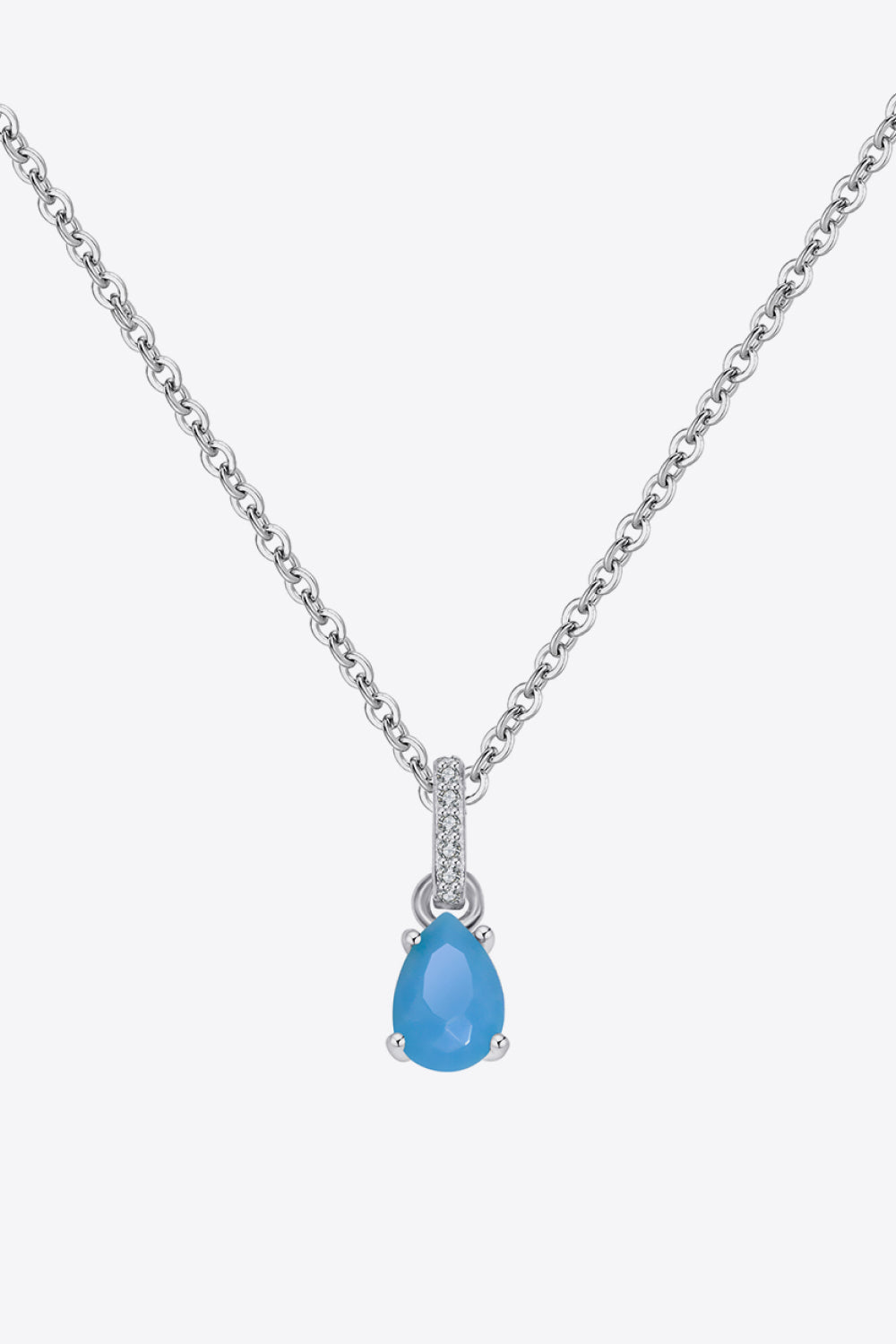 Teardrop Turquoise 4-Prong Pendant Necklace - LaTezza Online Shop