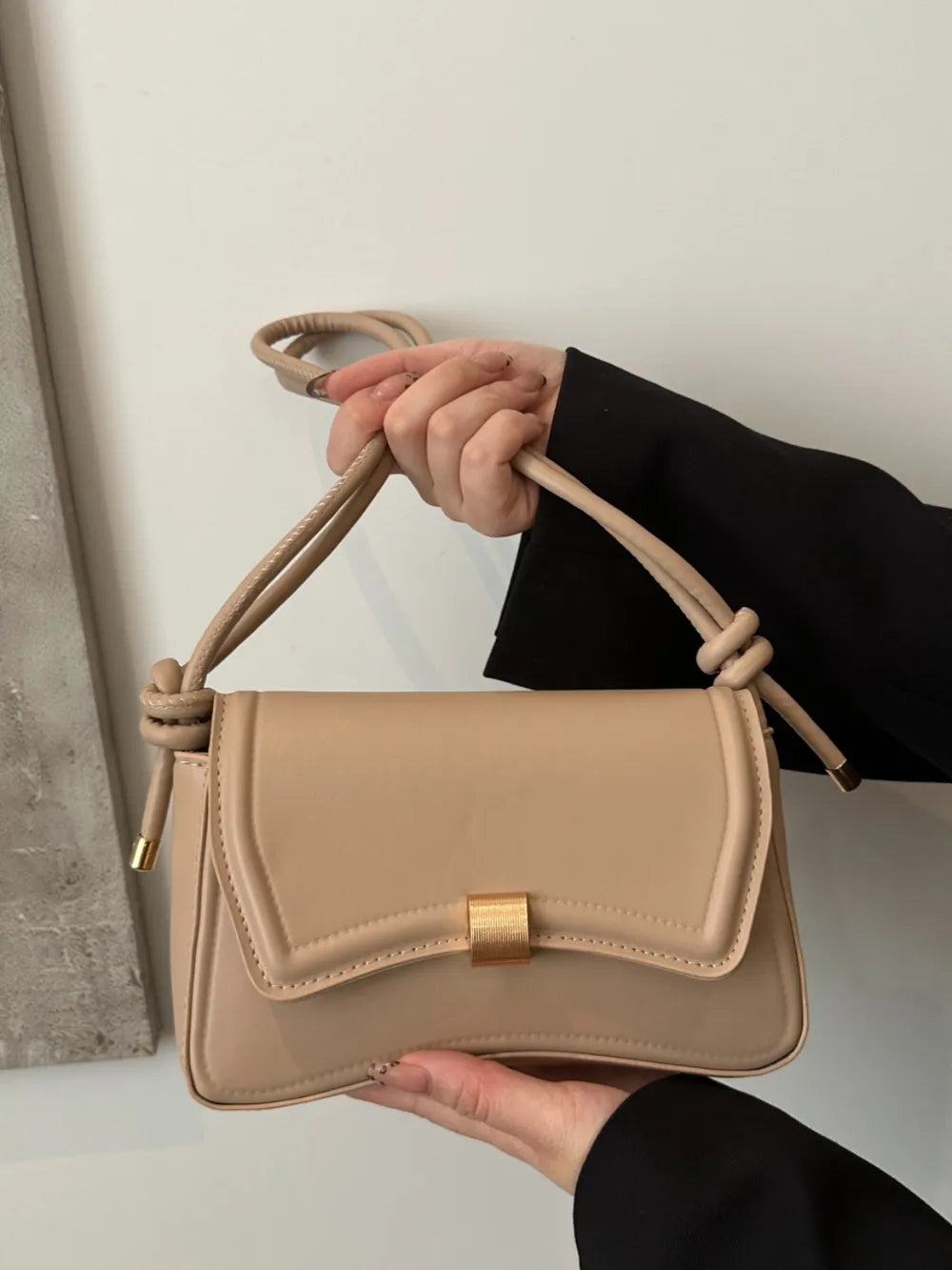 Knotted Strap PU Leather Handbag - LaTezza Online Shop