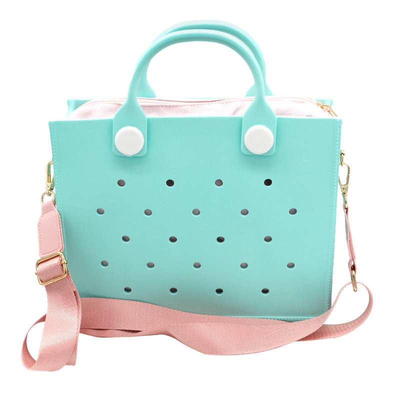 Waterproof EVA Handbag Punching Women's Tote Bags With Shoulder Strap Beach Bag