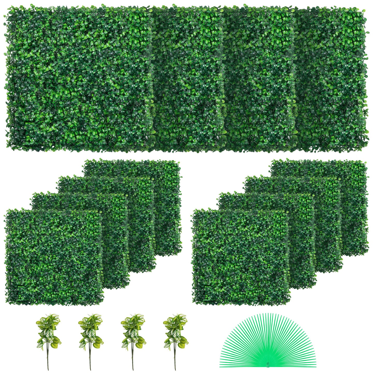 VEVOR 12PCS 20x20inch Artificial Boxwood Panels,Boxwood Hedge Wall Panels,Artificial Grass Backdrop Wall ,Privacy Hedge Screen UV Protected For Outdoor Indoor Garden - LaTezza Online Shop