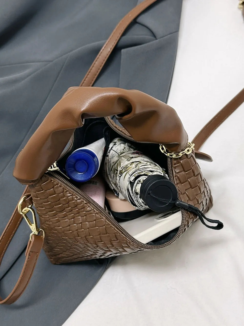 PU Leather Woven Crossbody Bag - LaTezza Online Shop