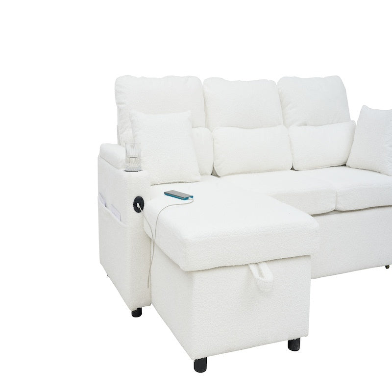 Convertible Sleeper Sofa 2 In 1 L Shaped Pull Out Sectional With Storage Space - LaTezza Online Shop