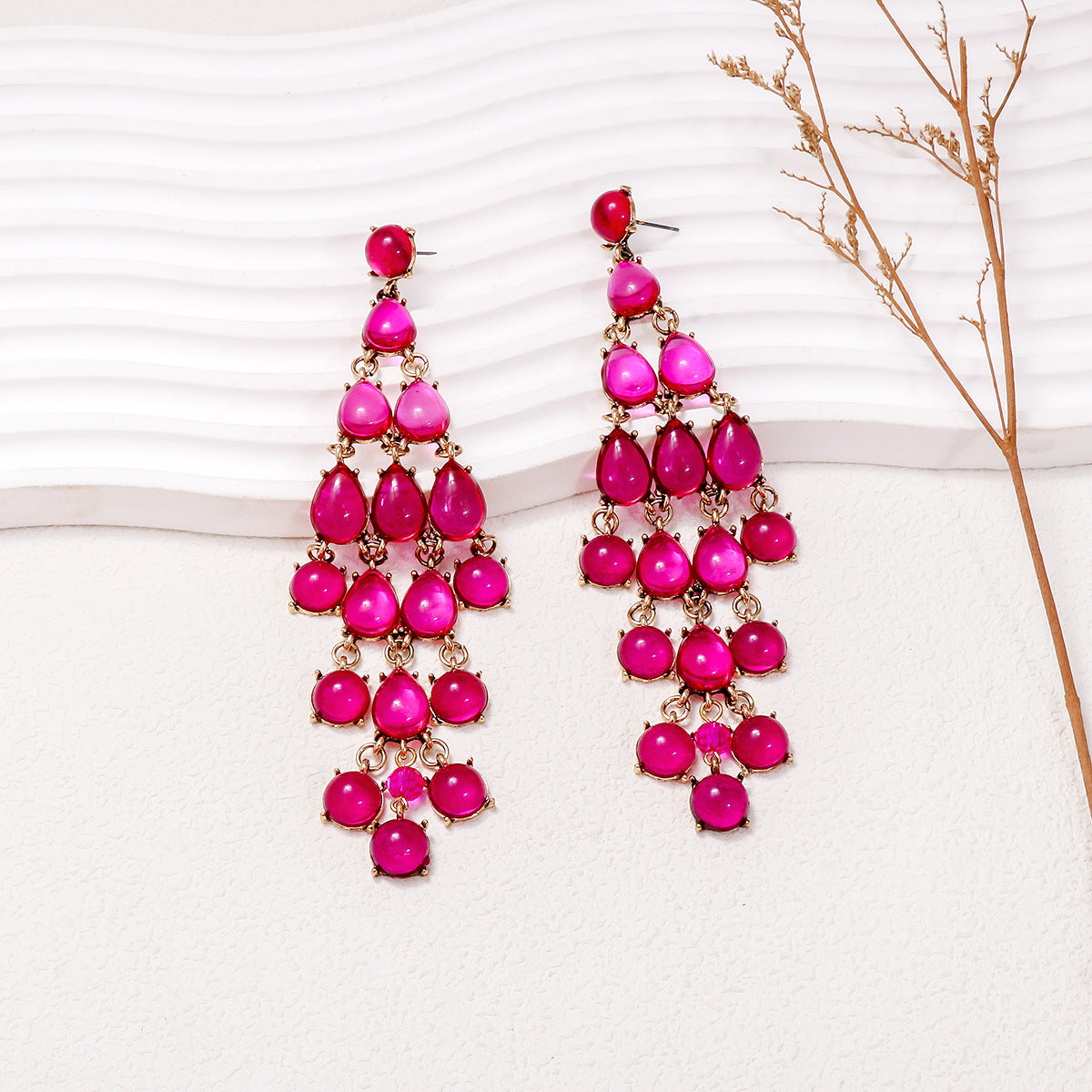 Alloy & Rhinestone Teardrop Earrings - LaTezza Online Shop