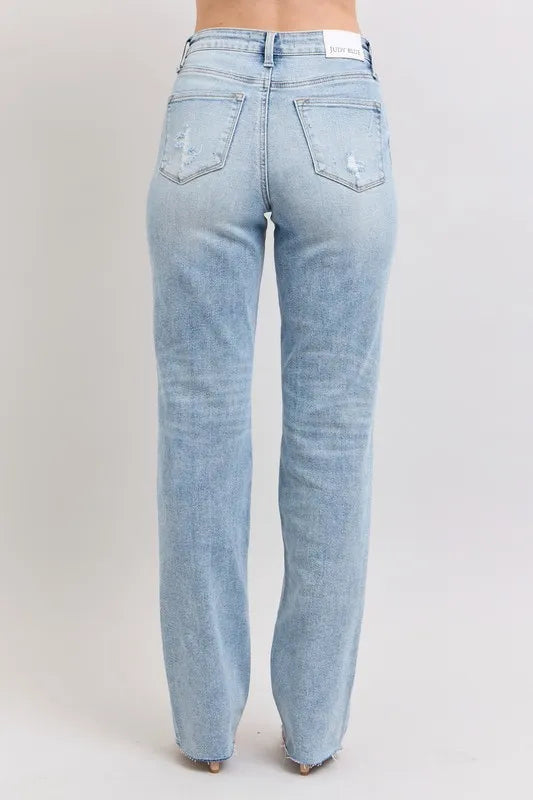Jeans Judy Blue Full Size Mid Rise Light Wash Dad Jeans Plus Size - LaTezza Online Shop