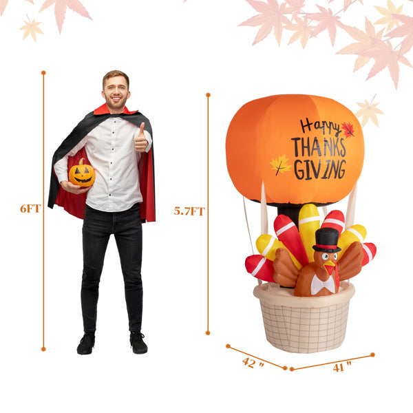 6ft Turkey Hot Air Balloon With 5 LED Lights - LaTezza Online Shop