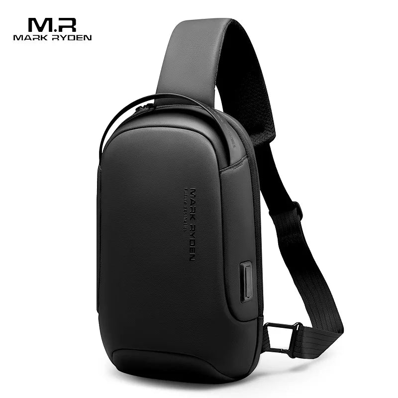 Mark Ryden Anti-theft Male Crossbody Sling Bag USB Charging Water-resistant Messenger Chest Bag