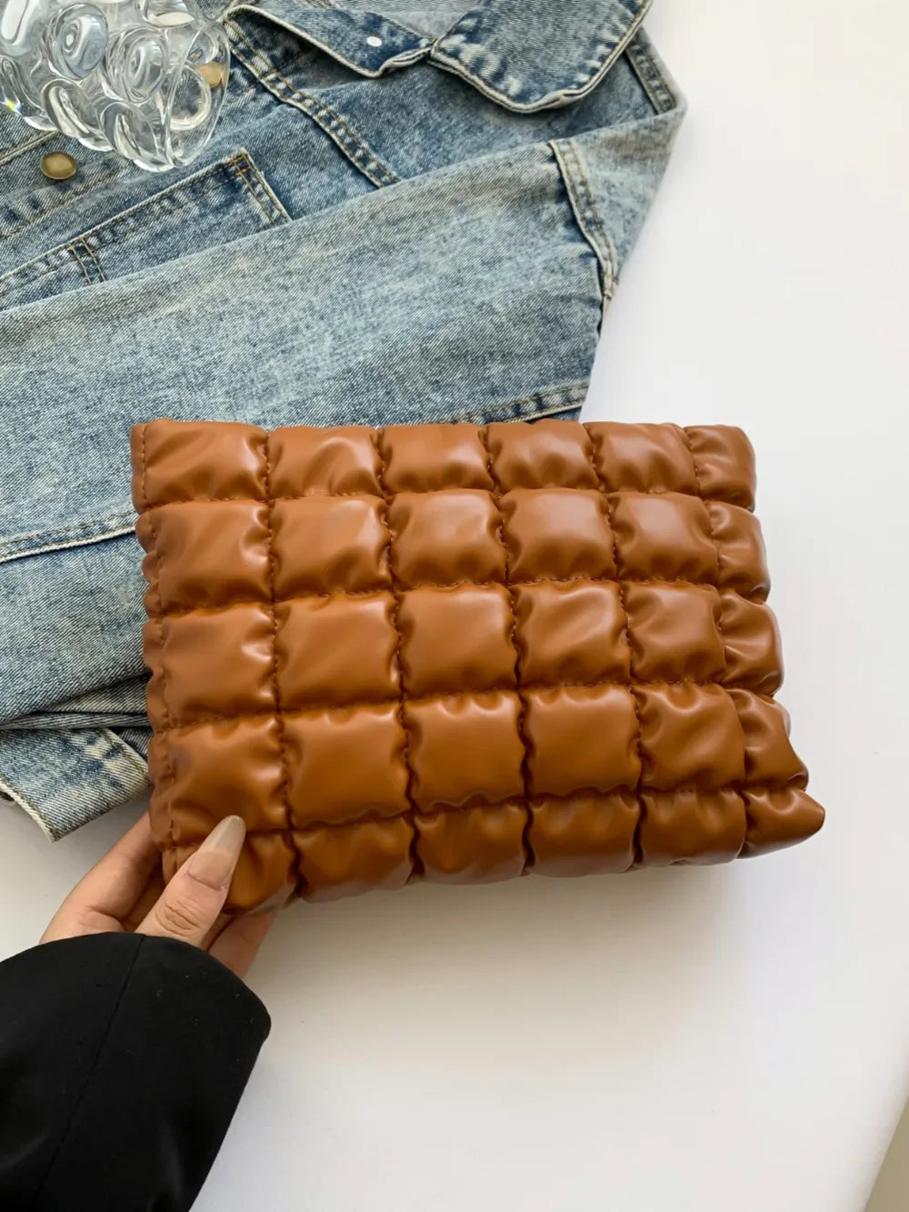 Quilted Plaid Clutch with Zipper - LaTezza Online Shop