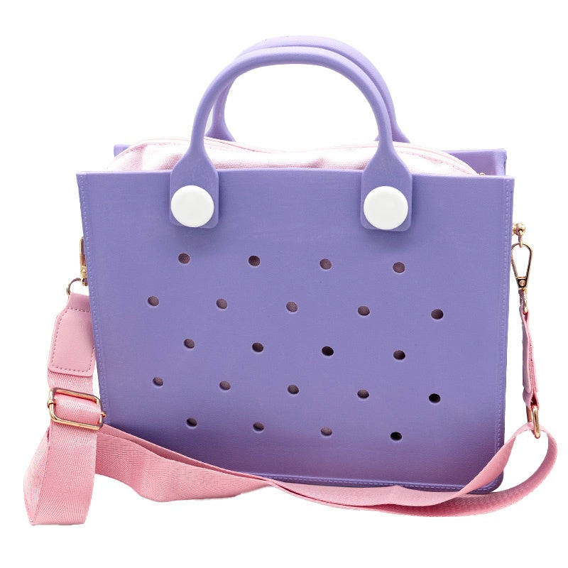 Waterproof EVA Handbag Punching Women's Tote Bags With Shoulder Strap Beach Bag