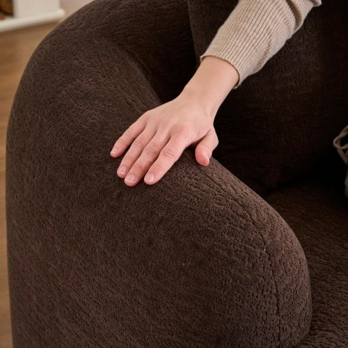 LY-022 Full Compression Sponge L-Shape Sectional Sofa Brown Modular Chaise Chenille Couch 30D High-Density 900 Lbs. - LaTezza Online Shop
