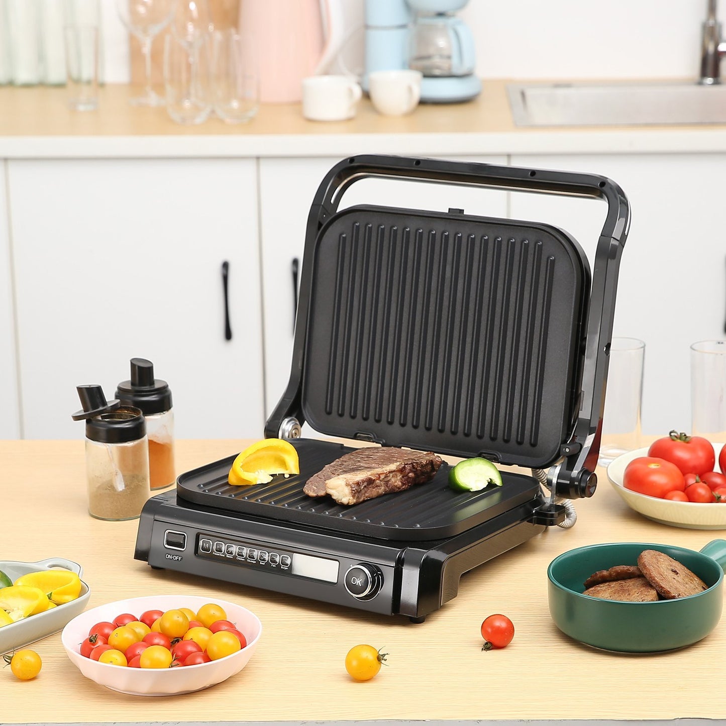 VEVOR 7 IN 1 Commercial Electric Griddle, 1800W Indoor Countertop Grill, Stainless Steel Restaurant Teppanyaki Grill With Non Stick Iron Cooking Plate, Adjustable Temp Control 110V - LaTezza Online Shop