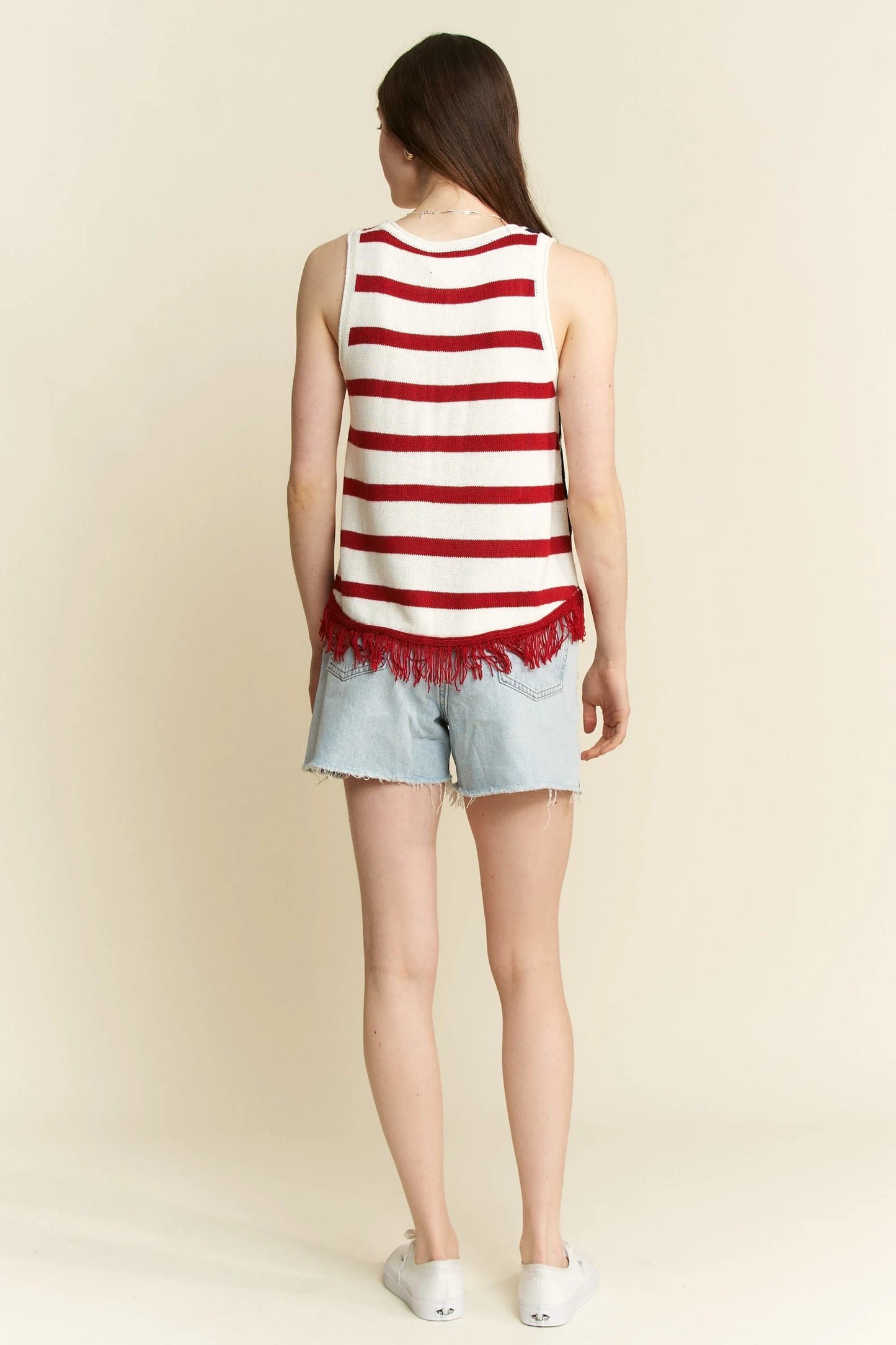 Jade By Jane American Flag Fringe Tank Top - LaTezza Online Shop