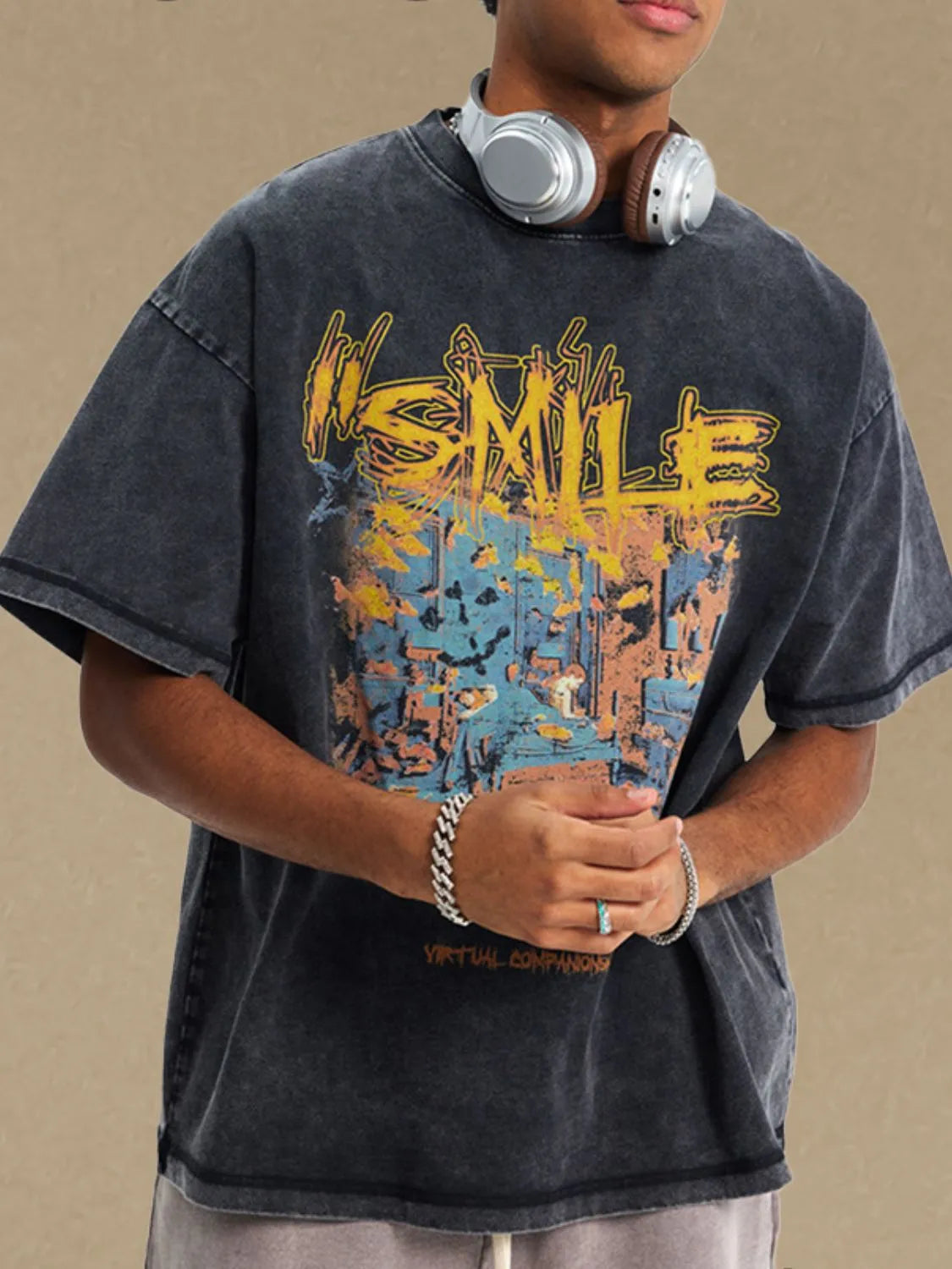 Men's Graphic Round Neck Half Sleeve T-Shirt - LaTezza Online Shop