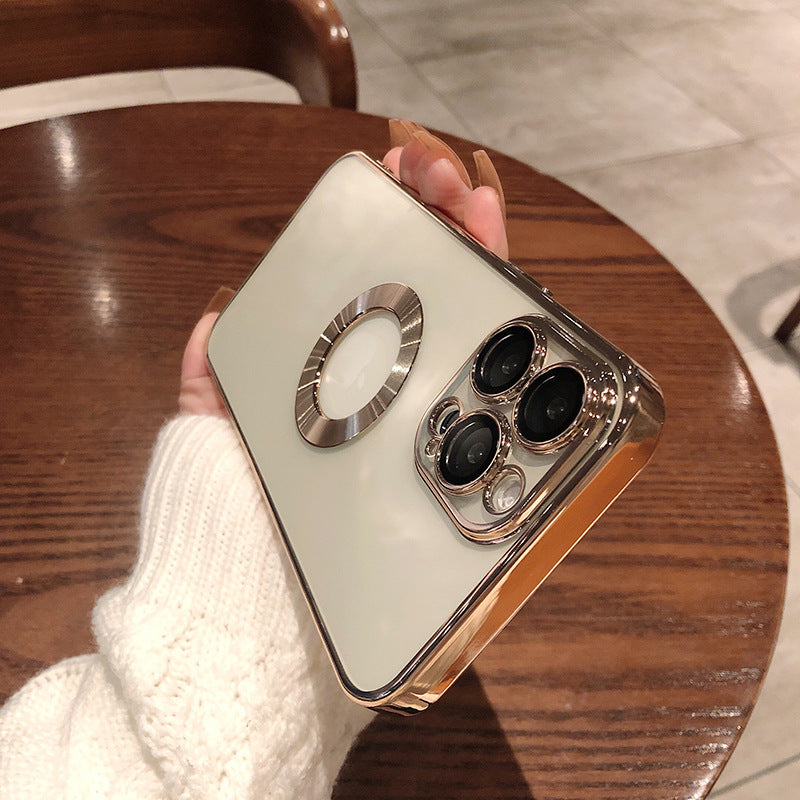 Phone Case With Camera Protector Advanced Electroplating Integrated With Lens Protector Phone Case For Iphone12 13promax Simple 11 Soft - LaTezza Online Shop