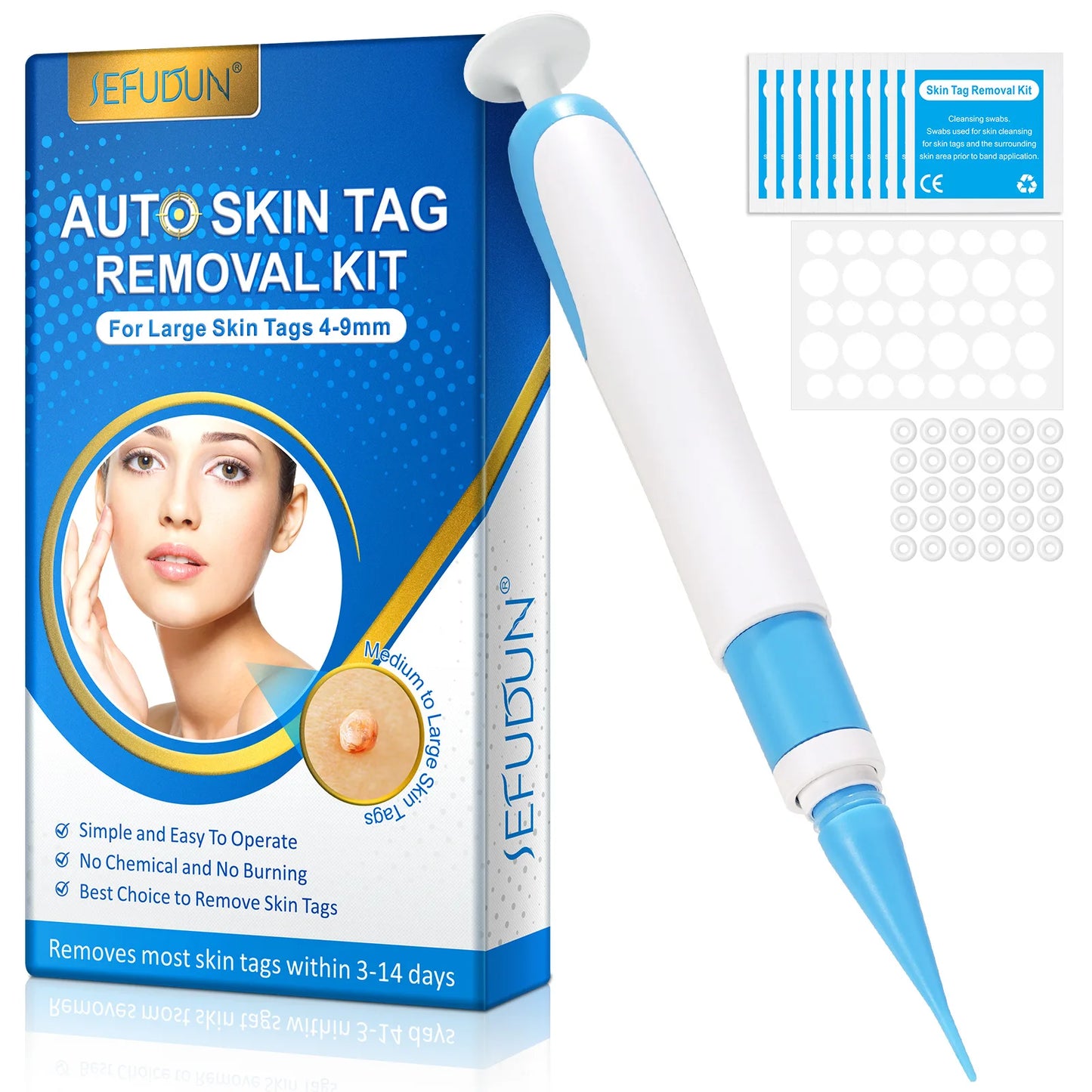 2 In1 Painless Auto Skin Tag Mole Wart Removal Kit Cleaning Tools Face Skin Care Body Wart Dot Treatments Remover Beauty Health