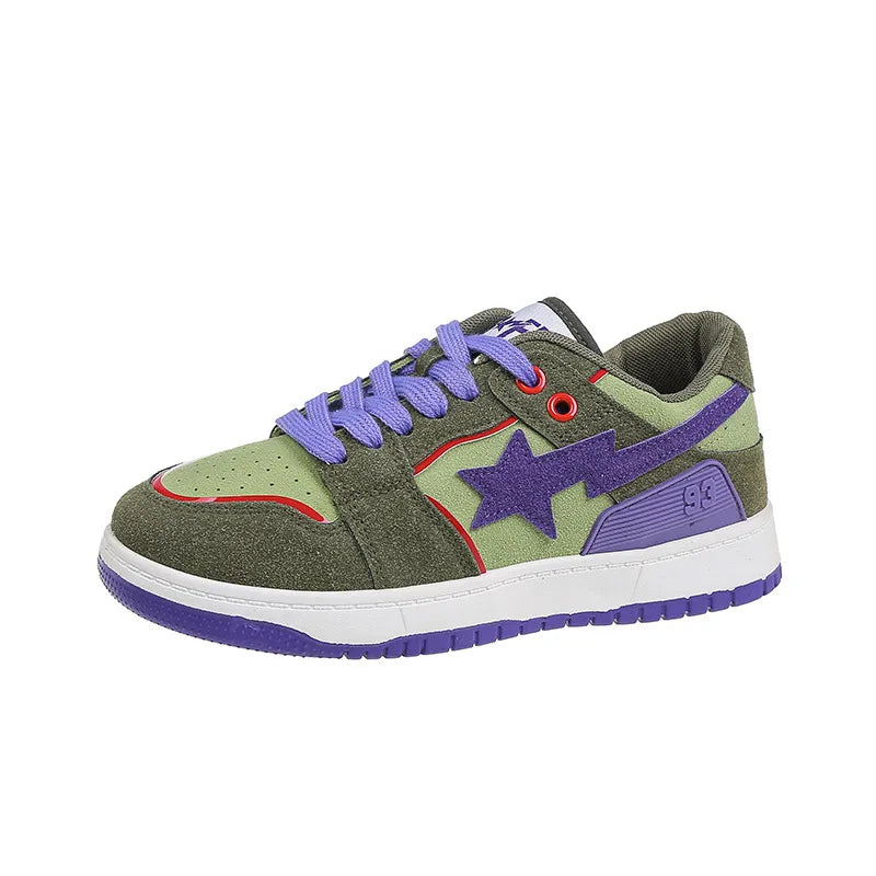 Contrast Star Lace Up Athletic Sneakers - LaTezza Online Shop