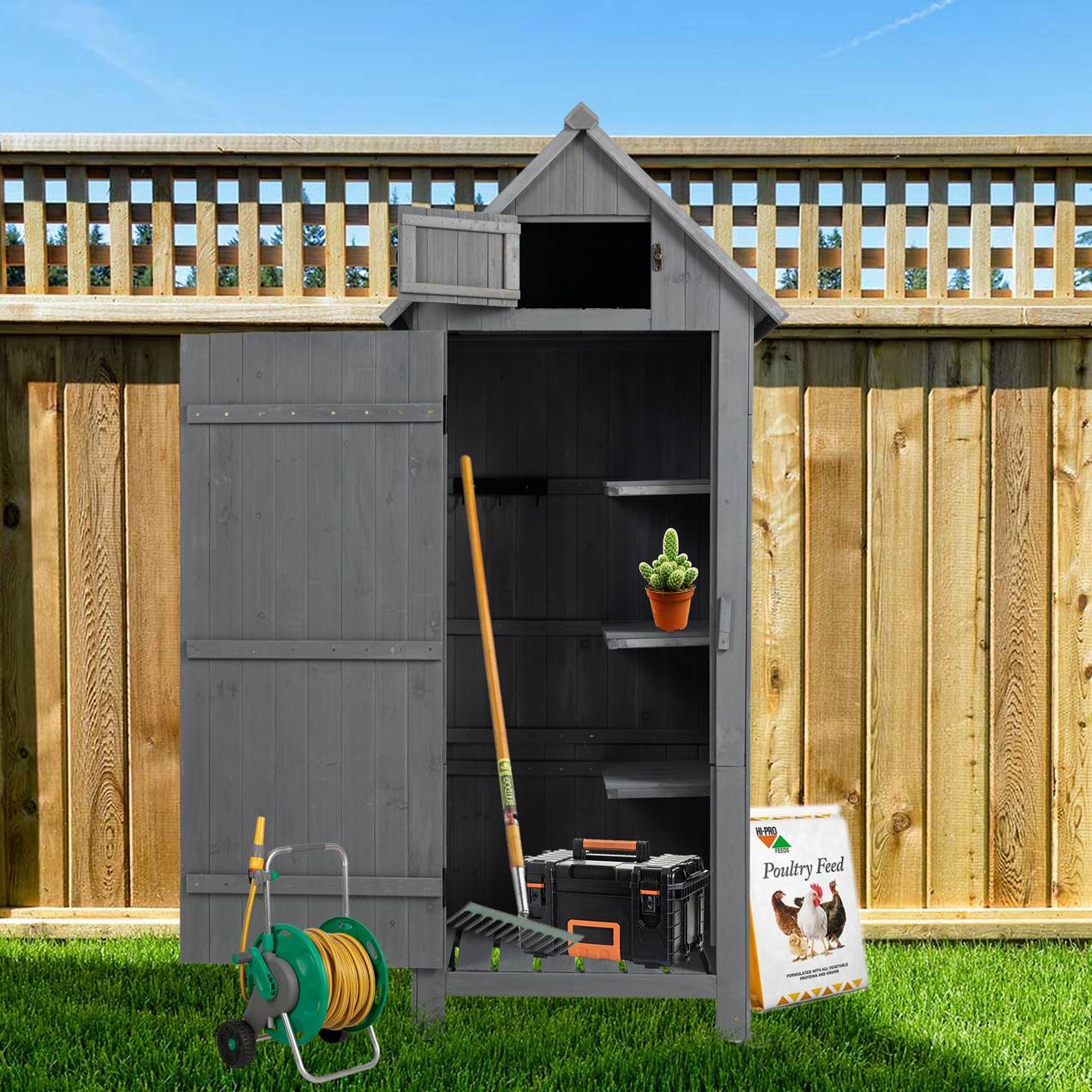 Outdoor Storage Cabinet Tool Shed Wooden Garden Shed - LaTezza Online Shop