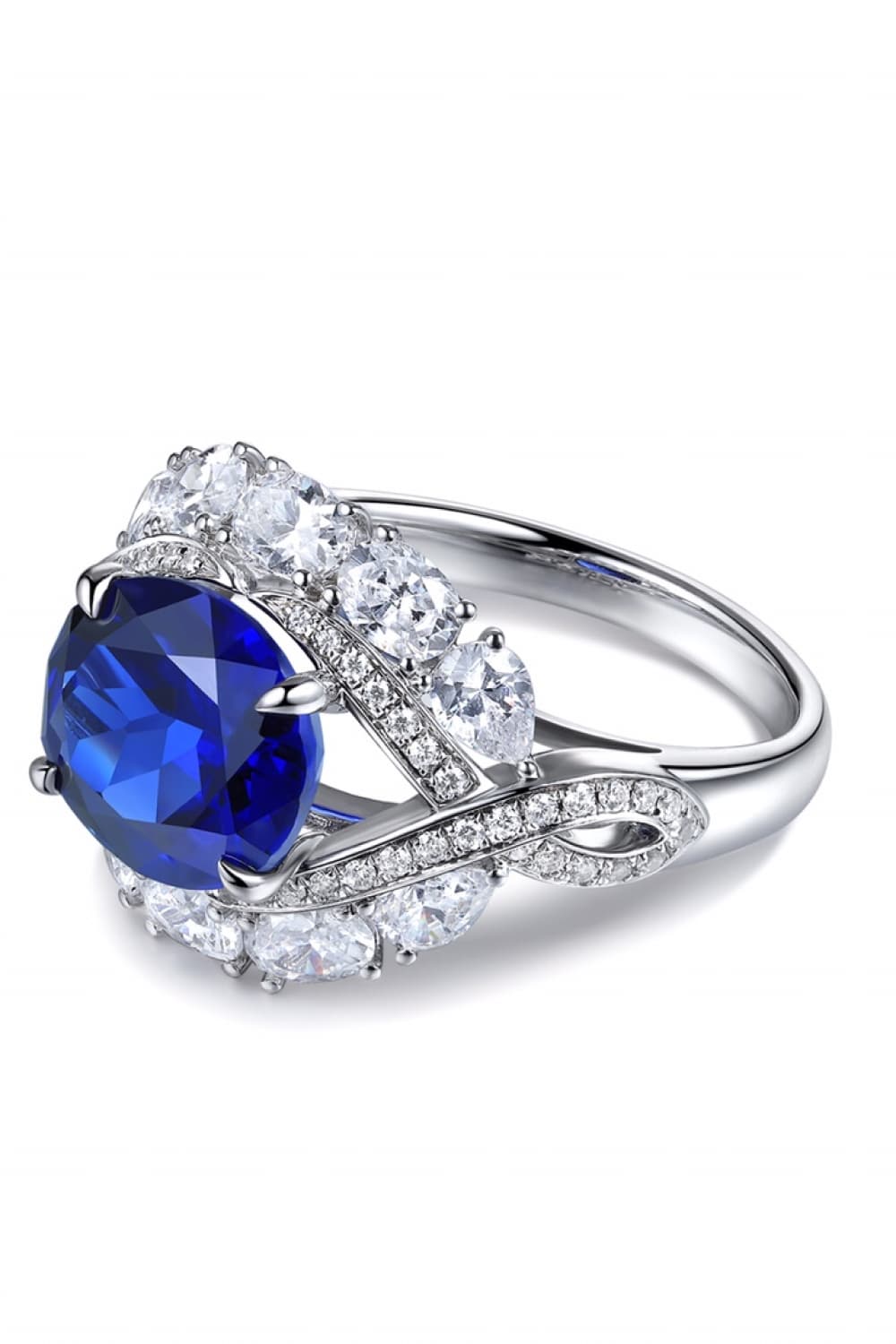 5 Carat Lab-Grown Sapphire Platinum-Plated Ring - LaTezza Online Shop