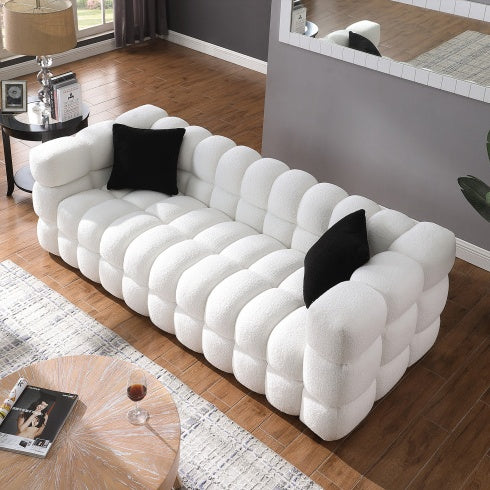 Marshmallow Boucle Sofa,boucle White 3 Seater - LaTezza Online Shop
