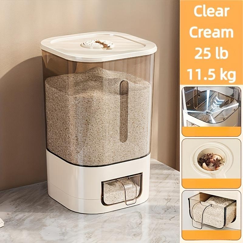 Automatic Rice Dispenser With Cup, Large Capacity Moisture-proof And Insect-proof Sealed Rice Storage Container