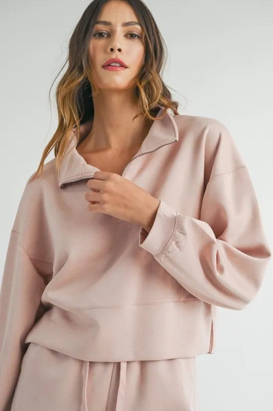 MABLE Half Zip Sweatshirt and Shorts Set - LaTezza Online Shop