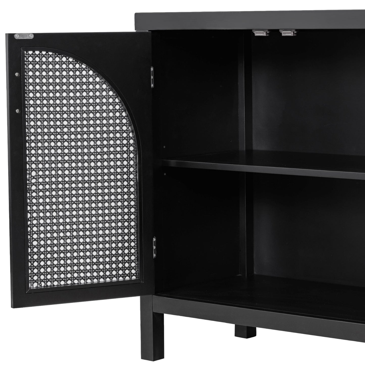 TREXM Sideboard With Rattan Door & Metal Handles For Living Room - LaTezza Online Shop