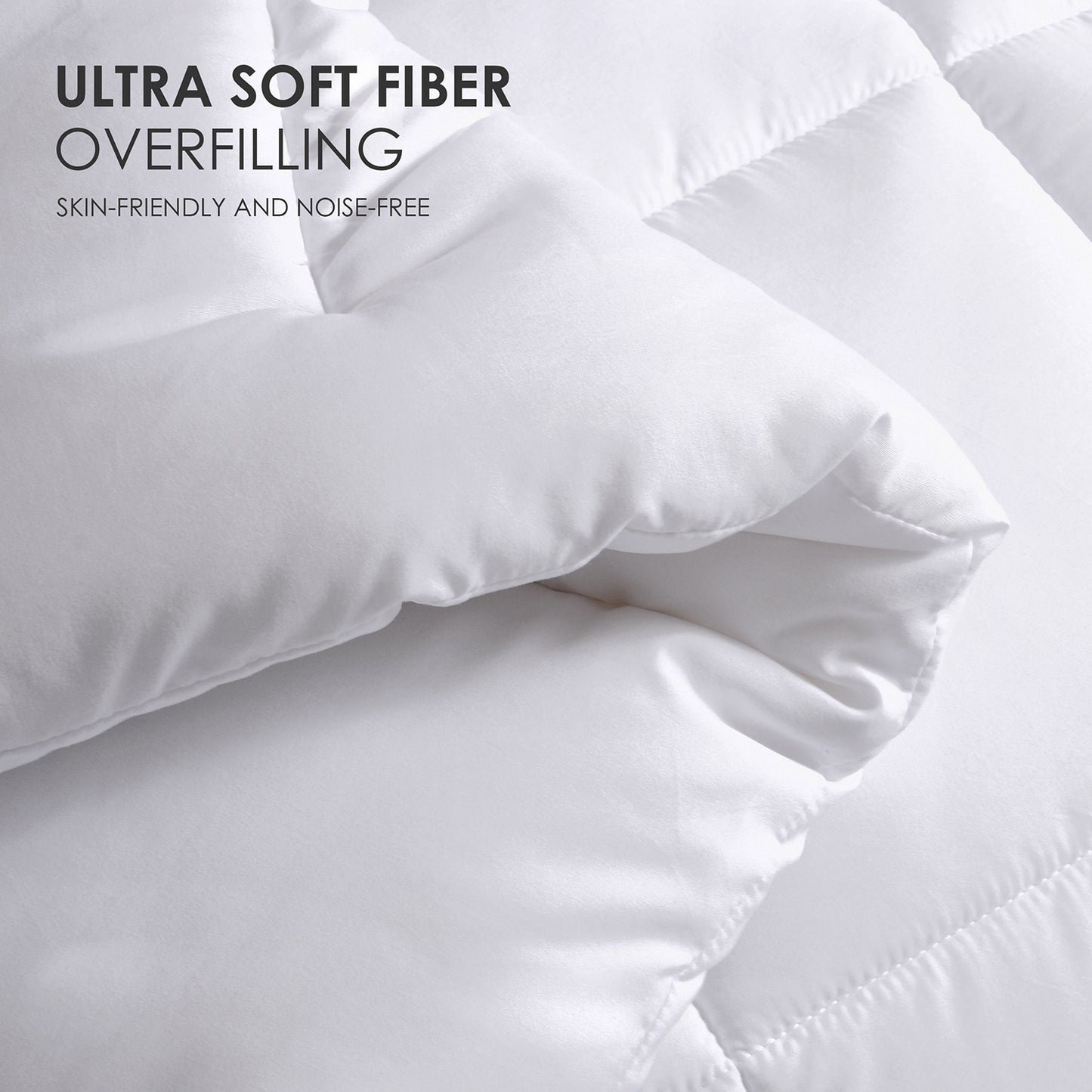 All-polyester Brushed Single Quilt Core Lattice Quilting With Microfiber Filling, Suitable For All Seasons, Down Quilt Alternative, Breathable And Warm, White Plaid, OKO-100 Certified, CPC - LaTezza Online Shop