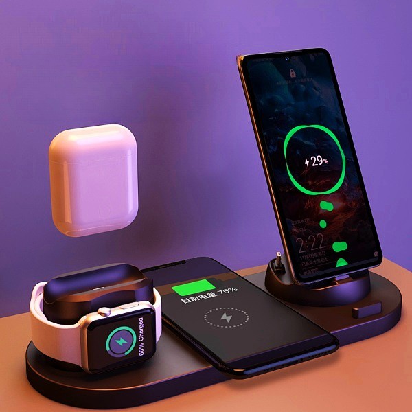 Wireless Charger For IPhone Fast Charger For Phone Watch 6 In 1 Charging Dock Station