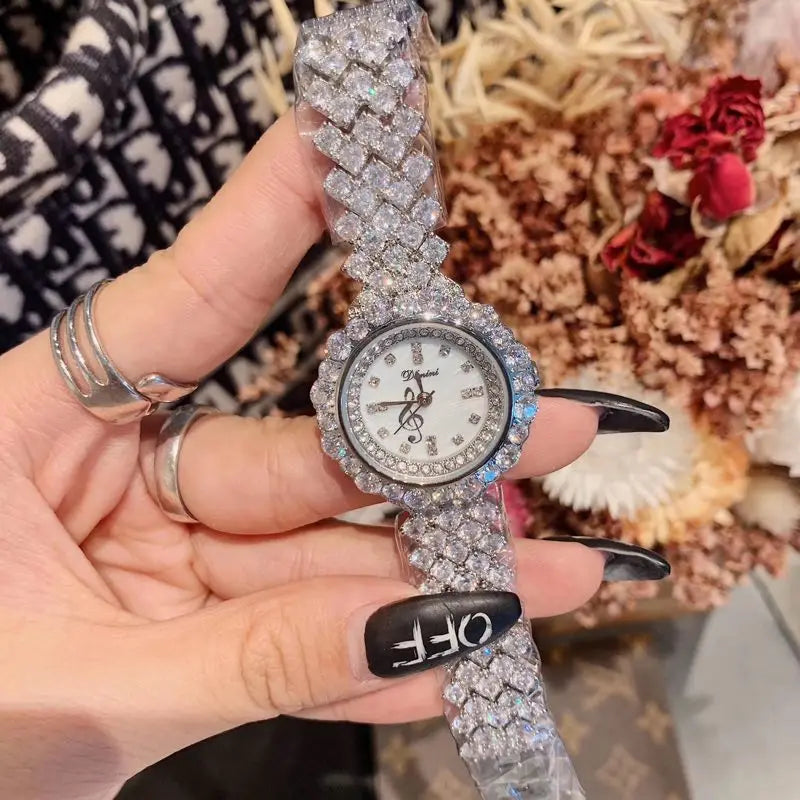 janekelly AAA Zircon Elements Leaf Austrian Crystal Bracelet Watch