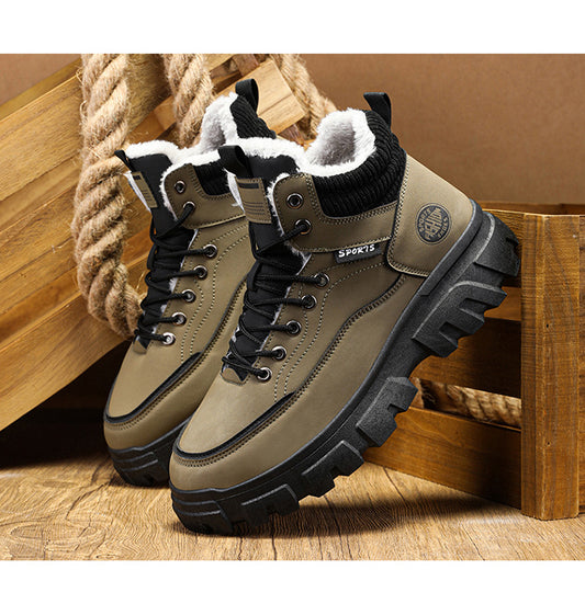 Men's winter suede high top Martin boo workwear versatile thick sole - LaTezza Online Shop