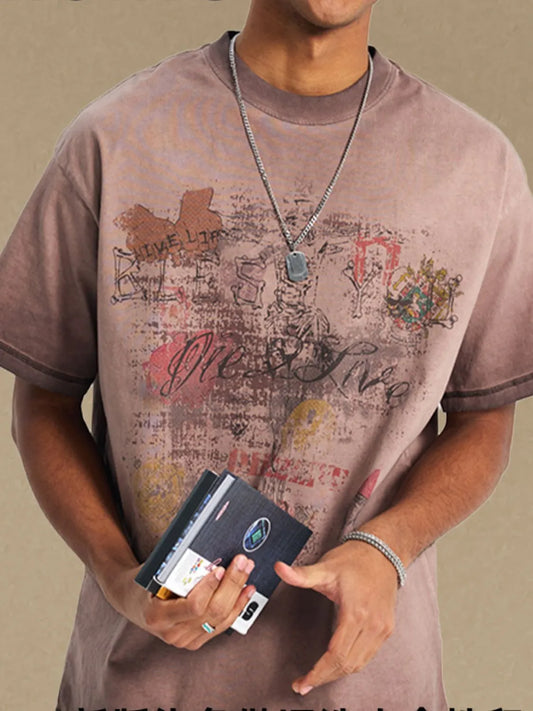Men's Graphic Round Neck Half Sleeve T-Shirt - LaTezza Online Shop