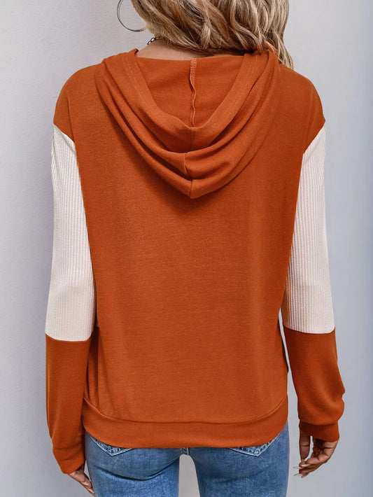 Contrast Long Sleeve Hoodie - LaTezza Online Shop