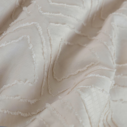 Bohemian Style Quilt Cover Set Tufted Cut Flower Machine Washable Without Shrinkage