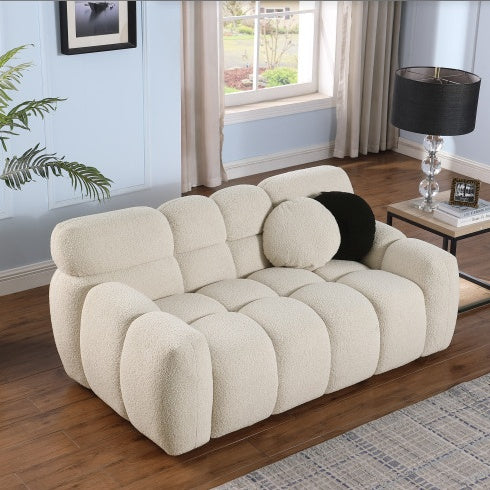 Marshmallow Sofa,boucle Sofa ,2 Seater, LIGHT BROWN - LaTezza Online Shop