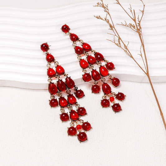 Alloy & Rhinestone Teardrop Earrings - LaTezza Online Shop