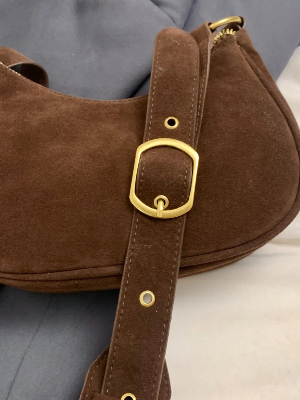 Small Suede Adjustable Strap Shoulder Bag - LaTezza Online Shop