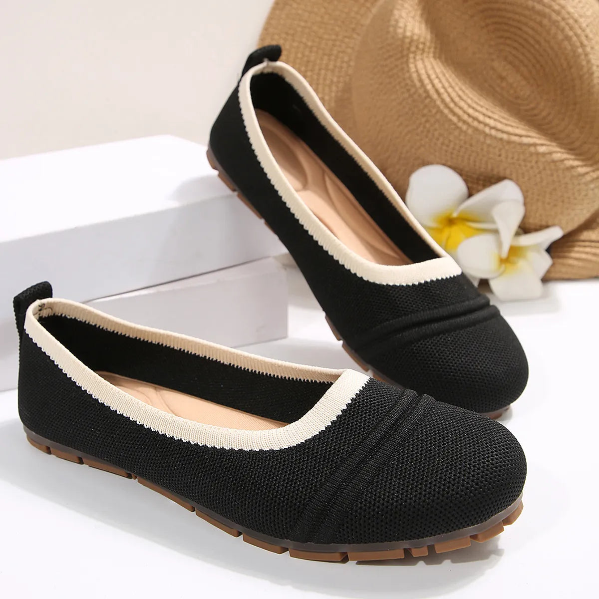 Round Toe Flat Slip-Ons