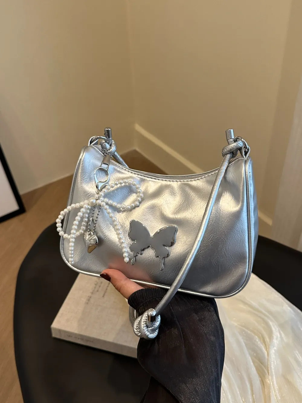 Shoulder Bag Butterfly PU Leather with Bow - LaTezza Online Shop