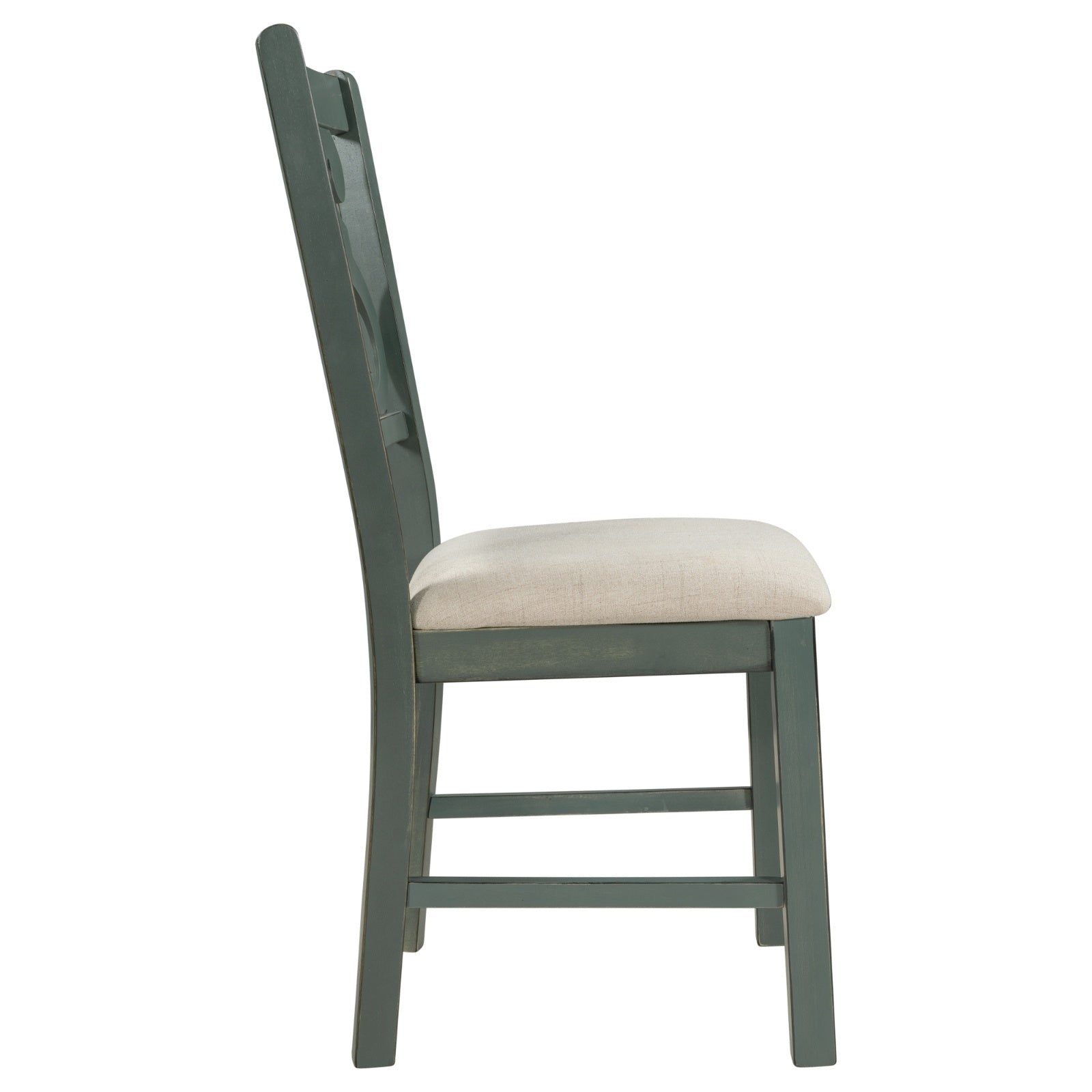 TREXM 5-Piece Round Dining Set With Fabric Chairs & Special-shaped Legs - LaTezza Online Shop