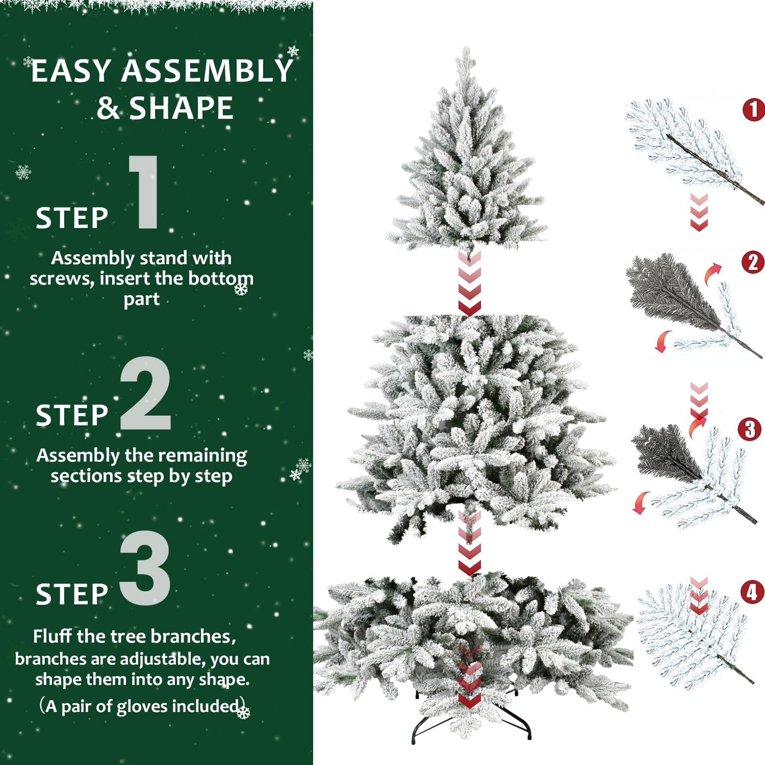 6FT PE&PVC Flocked Christmas tree - LaTezza Online Shop