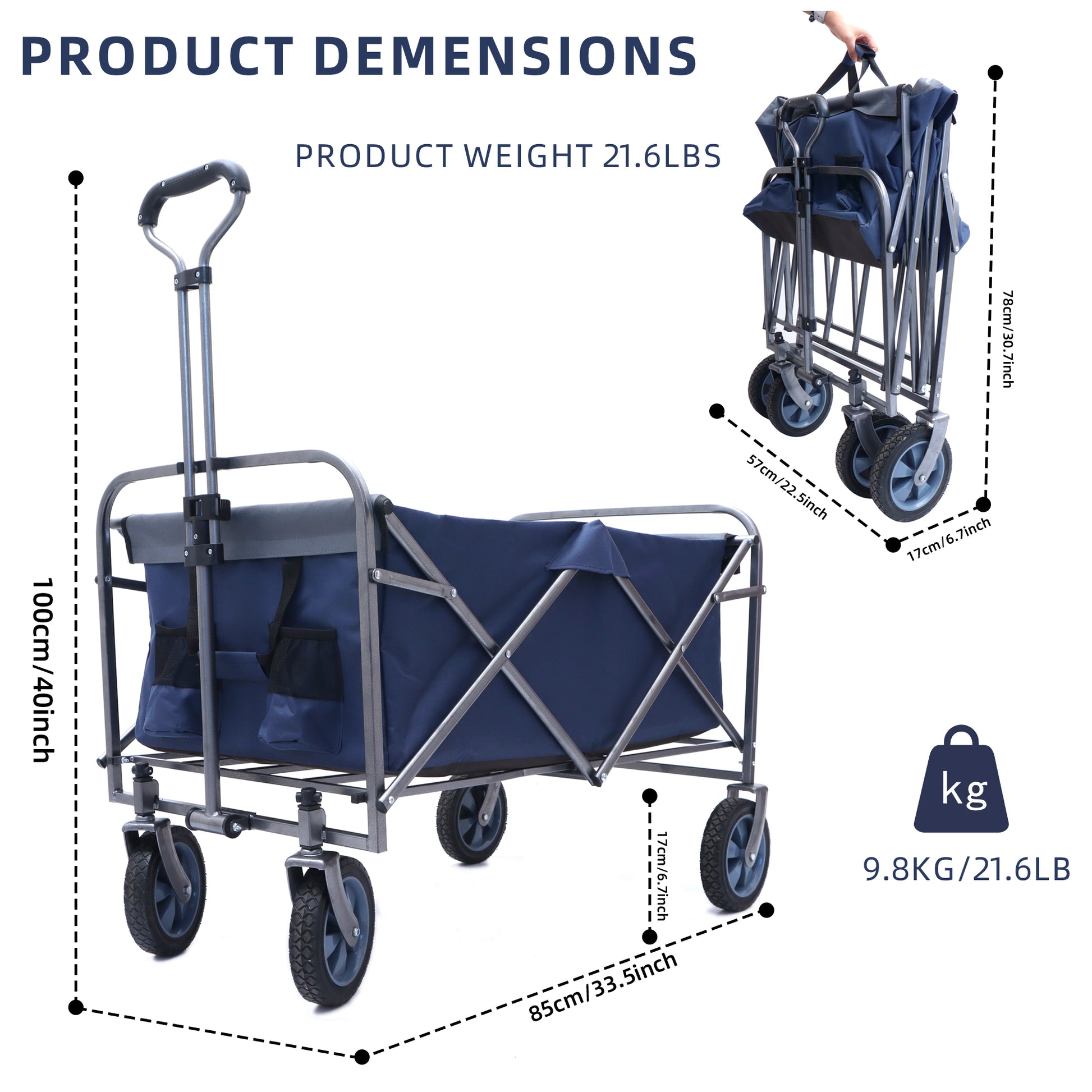 Outdoor Garden Multipurpose Micro Collapsible Beach Trolley Cart Camping Folding Wagon - LaTezza Online Shop