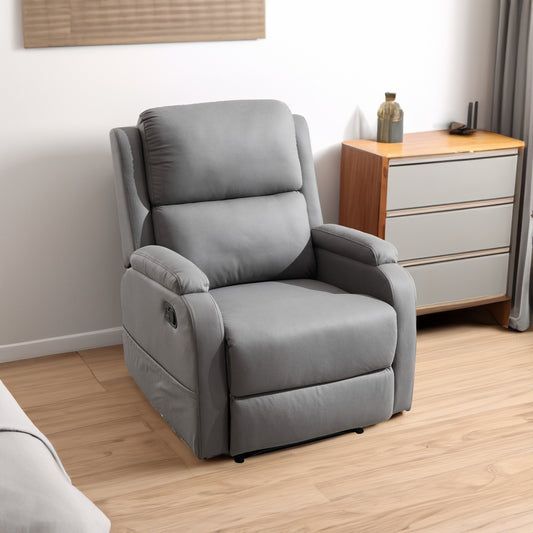 PU leather recliner massage chair with adjustable leg positions at the back, easy to reach side buttons - gray - LaTezza Online Shop