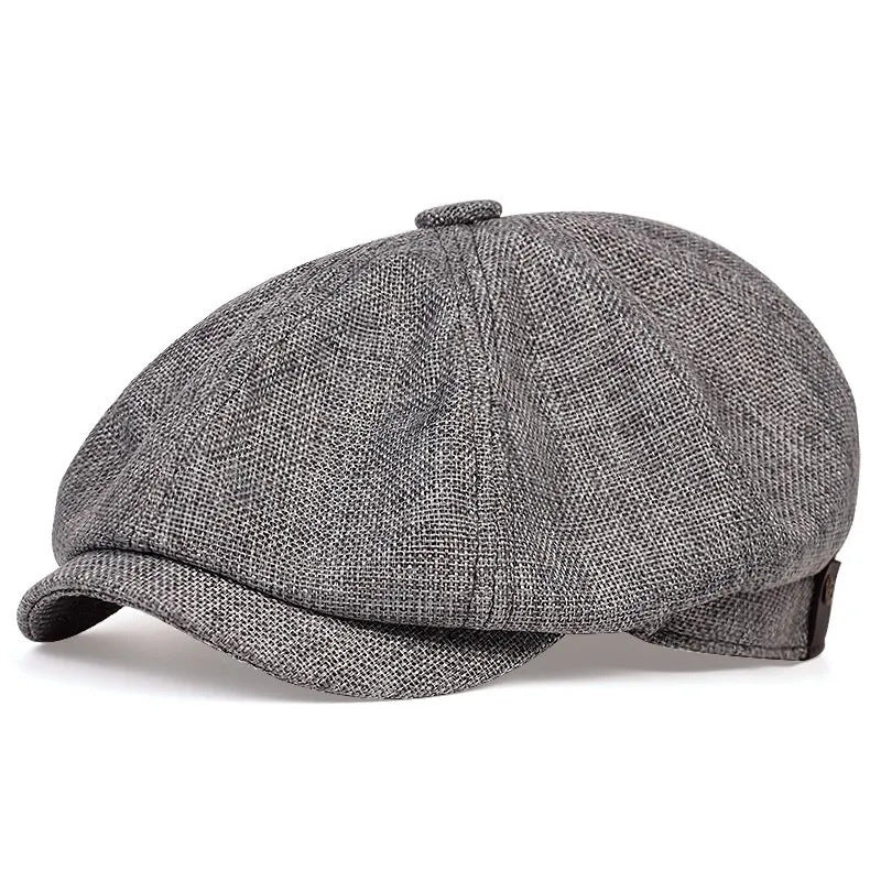Octagonal hat men's spring and summer thin linen breathable duckbill hat men's retro beret painter hat - LaTezza Online Shop