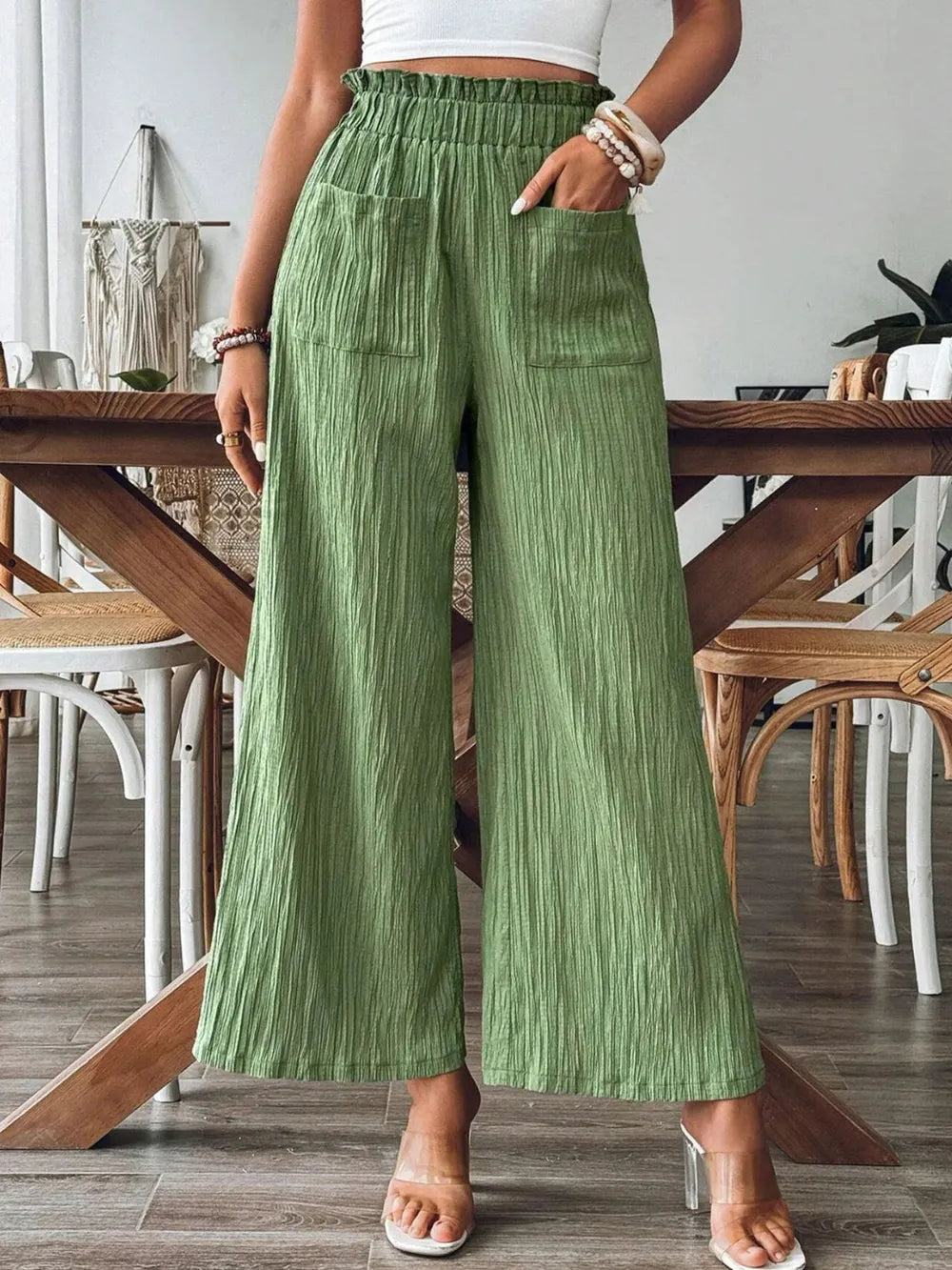 Frill Wide Leg Pants - LaTezza Online Shop