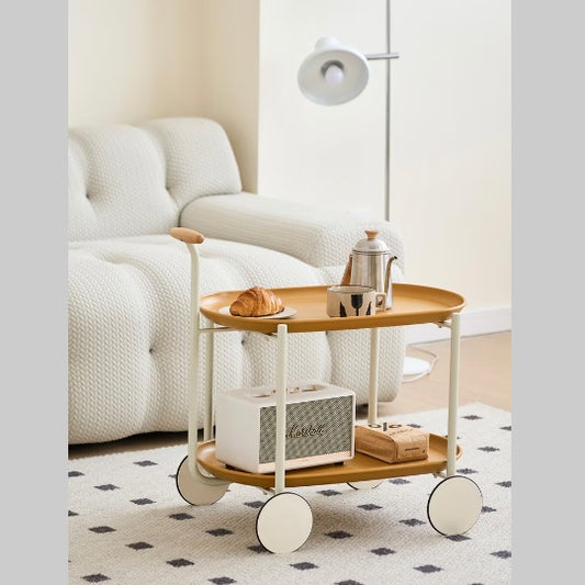 Movable Small Pushcart Coffee Table Storage Double-layer Modern - LaTezza Online Shop