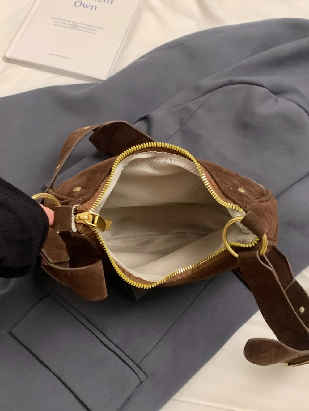 Small Suede Adjustable Strap Shoulder Bag - LaTezza Online Shop
